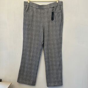 Lane Bryant black white plaid pull on trouser pants Size 22/24 Long New